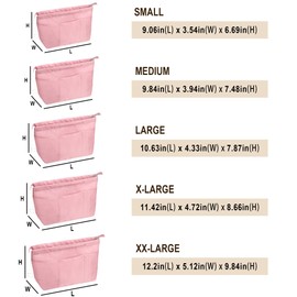 Vercord Purse Insert Organizers for Tote Handbag Bag in Bag with Zipper Liner Bag Organizer for Women 14 pockets