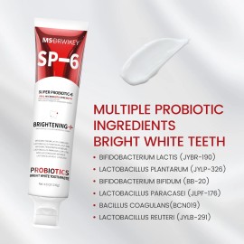 MSDRWIKEY SP-6 6-Probiotic Whitening Toothpaste & Brighten &  Oral Health 2-Pack