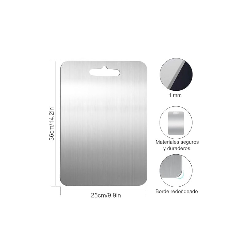 Tabla Para Picar Acero Inoxidable, Tabla de Cortar de Cocina,