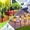 LazyBuddy 4 Pack Solar Tiki Torch Lights Outdoor Waterproof -