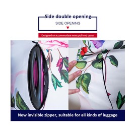 Luggage Cover For Travel Cover Suitcase Protector Colorful Elastic 18-32 Inch Suitcase Cover Sets For Luggage Accessories (Vintage Bird, XL)