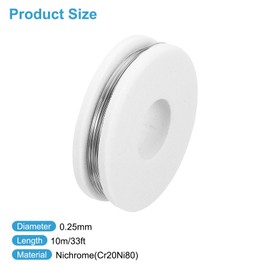 uxcell 33 FT Heating Resistor Wire, 0.25mm 30 Gauge Wire Wrapping Nichrome Heating Element Coil Wire Resistance Wire for Home Appliances Industry Resistor Materials Aerospace