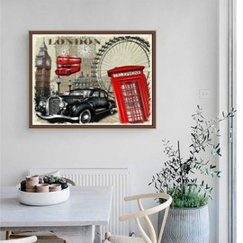 Full Drill 5D DIY Diamond Painting Kit London City Round Rhinestone Embroidery Cross Stitch Craft Best Gift Room Decor 12x16 Inch