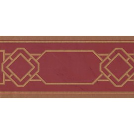 CONCORD WALLCOVERINGS ™ Wallpaper Border Classic Pattern Ornaments for Kitchen Bathroom Bedroom Dining, Red, Size 15 Feet x 9 Inches DW5002B