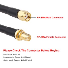 25ft RP-SMA Male to RP-SMA Female Coax Cable, XRDS -RF RG58 RP-SMA WiFi Antenna Extension Coax Cable for WiFi LAN Router Wireless Network Card Adapte