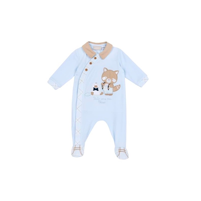 Chicco, Baby Boys Soft Warm Fabric Footed Teddy Bear Jumpsuit,