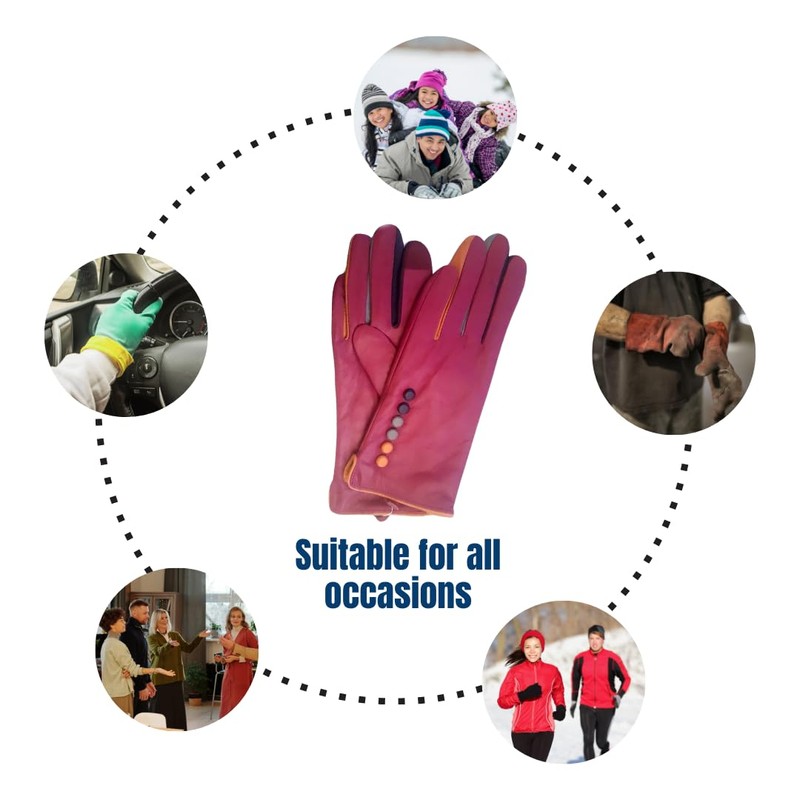 Vera Tucci TIFFANY G01 Leather Multi Colour Button & Fingers