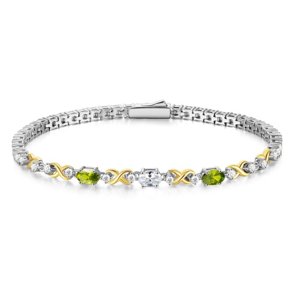 FANCIME Silver Tennis Bracelet for Women, 925 Sterling Silver Infinity