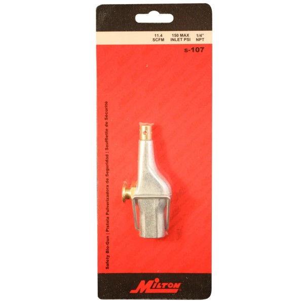 MILTON S-107 1/4" NPT Safety Button-Style Blow Gun