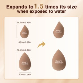 Momo's Workshop Makeup Sponge Set, Cosmetic Blender for Foundation & Powder, Latex-Free Soft Face Sponge Set Applicator,Travel Essential Cosmetics Tools,4pcs