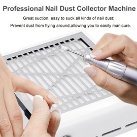 ibubu Electric Nail Dust Collector Machine Nail Dust Vacuum Cleaner Professional Manicure Nail Dust Collector Fan Nail Salon Dust Extractor with 1 Reusable Filters Nail Salon Dust Extractor for Home