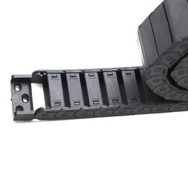 QBGTFAK 15mm x 40mm Plastic Semi Closed CNC Machine Tool Cable Wire Carrier Drag Chain 1M Black
