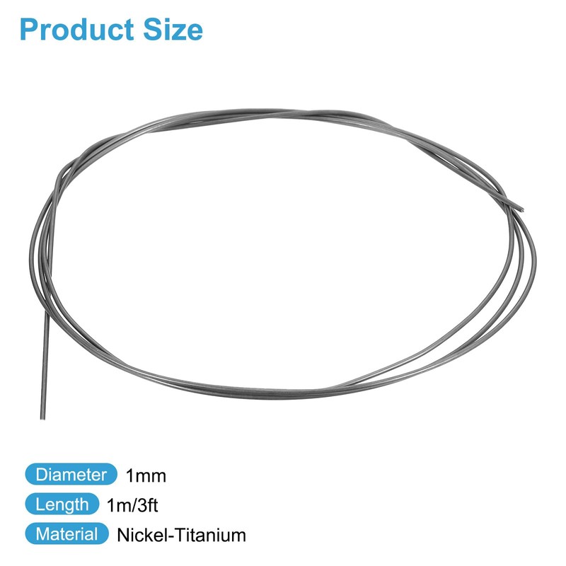 sourcing map 3 Feet Nitinol Wire, 1mm 40° Super Elastic