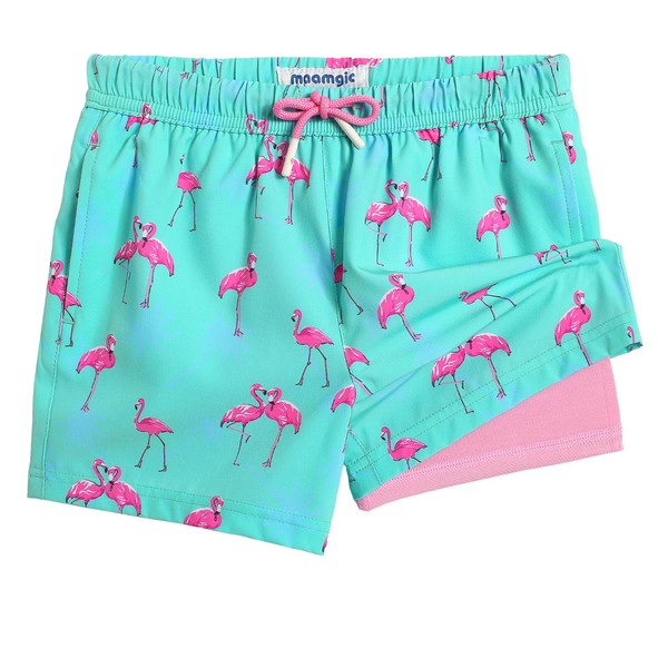 MaaMgic Boys Swimming Shorts 2 in 1 Boxer Brief Compression