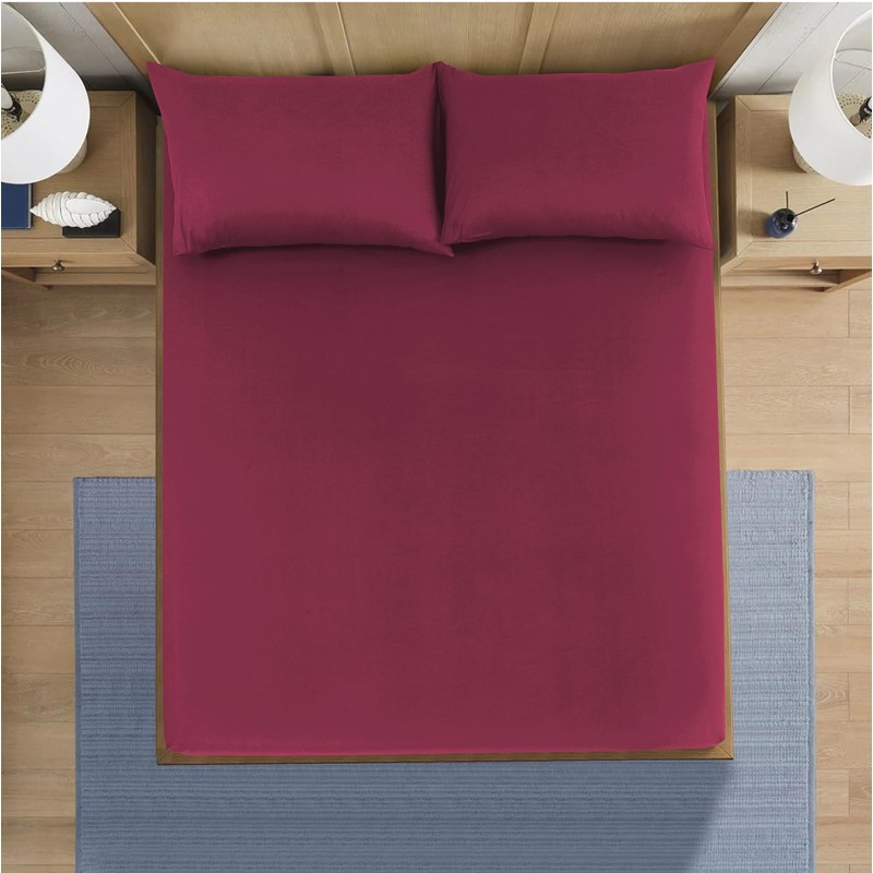 CHARKHAH Polycotton Fitted Sheet for Single Double King Super King