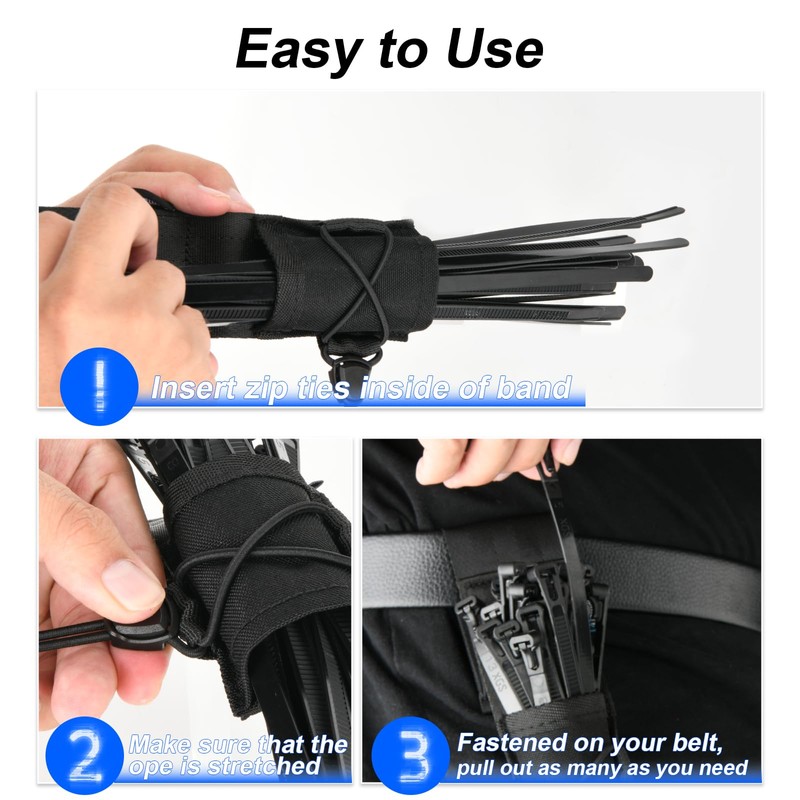 Zip Tie Organizer, Large Capacity Cable Tie Holder with Adjustable