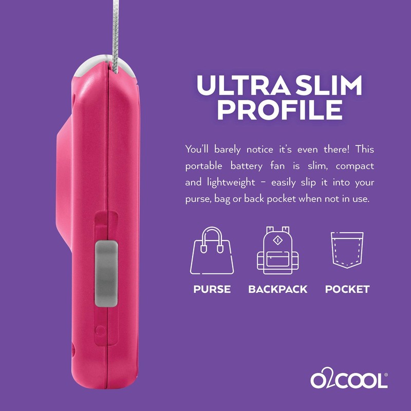 O2COOL Deluxe Personal Necklace Fan | Hands- Free, Battery Operated