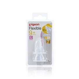 Pigeon - Tetina flexible peristáltica delgada para bebés de más de 9 meses, (L), libre de BPA y BPS, paquete de 2