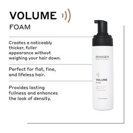 ZENAGEN Volume Foam | Lightweight Densifier + Volumizer, Boosts Hair Volume & Thickness, Provides Lightweight Hold, Nourishes & Strengthens Hair, Non-Greasy Plant-Based, Vegan, All Hair Types, 7 oz