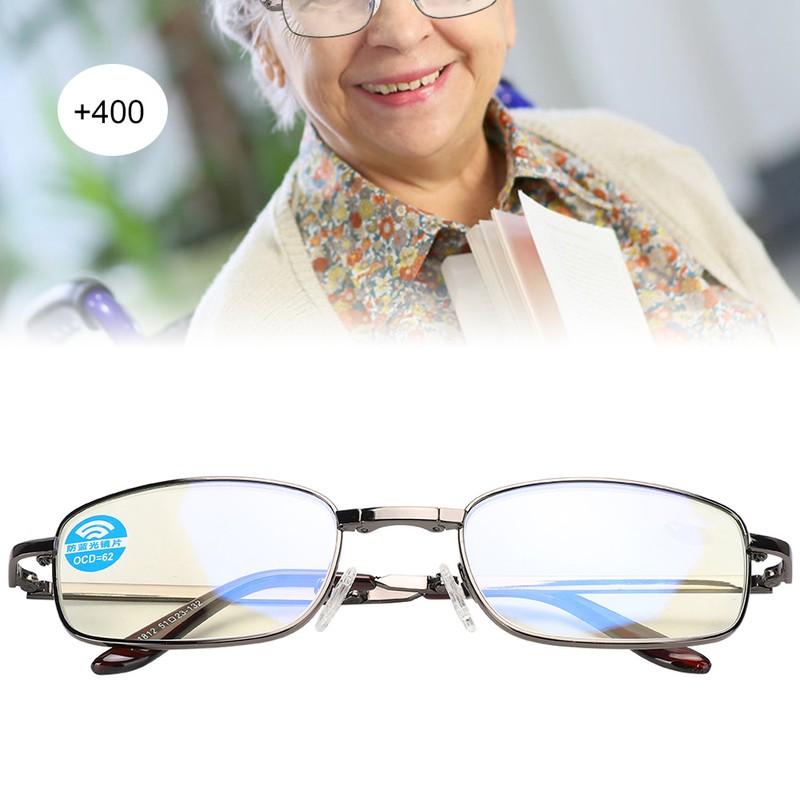 Reading Glasses Blue Light Blocking Anti Fatigue Folding Presbyopic Glasses