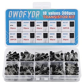 Transistor Assortment Kit Box 10 Values 300 Pieces 2N2222 2N2907 2N3904 2N3906 BC327 BC337 A1015 C1815 S8050 S8550 Power Supply General