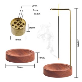 Pack of 2 Incense Sticks Holder, Wooden Incense Holder, Wooden Base, 9-Hole Incense Burner for Yoga, Work Breaks, Home, Meditation, Study, Bedroom