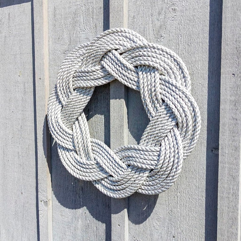 Lobster Rope Sailor Knot Wreath - Soft Gray