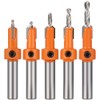 Heyu-Lotus 5 Pcs HSS Countersink Drill Bit Set, Woodworking Chamfer
