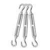 Jamiikury 3PCS M8 Hook & Hook Turnbuckle 304 Stainless Steel