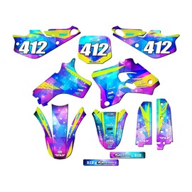 Senge Graphics Inc 1993-2001 YZ 80 SPACE KADET Galaxy Senge Graphics Kit Compatible with Yamaha - Complete Kit With Rider I.D., 16/19