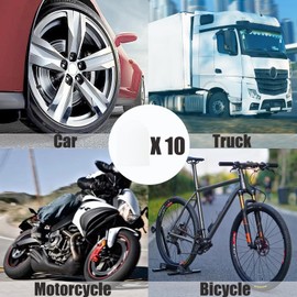 TCPENG® 10PCS Tyre Valve Caps, Universal Stem Dust Covers for SUV,Cars,Bike,Trucks,Heavy-Duty,Screw-On,Easy to Operation (10 Pack Transparent without Seal Ring)