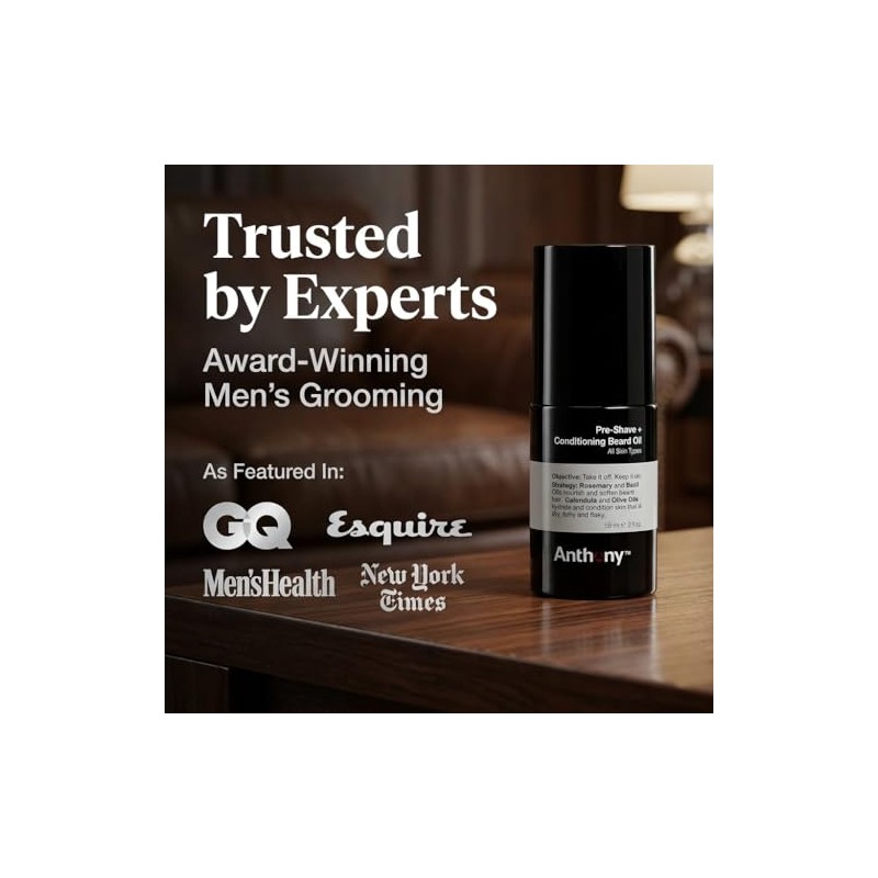 Anthony Pre-Shave and Conditioning Beard Oil, 2 ounces