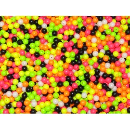 8mm FLURO ATTRACTOR BEADS LUMO ORANGE BLACK PINK GREEN YELLOWMIXED SEA FISHING RIG MAKING BEACH BOAT PIER (MIXED)