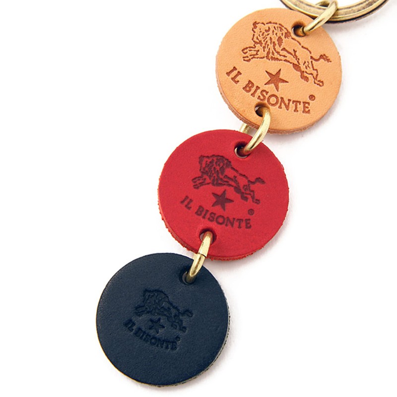 IL BISONTE Key Chain, Key Ring, Leather, Genuine Leather, Cowhide