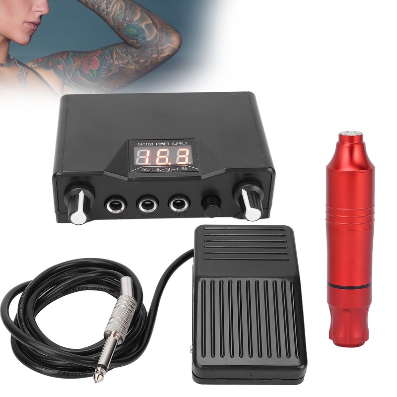 Professional Tattoo Machine Kit Tattoo Pen Foot Pedal Power Supply