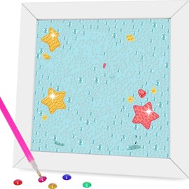 Gearock Diamond Art Kits Beginners Easy DIY Cute 5D Big Gem Kits with Frame Cartoon Lovers Halloween Christmas Birthday Gifts
