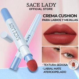 SACE LADY Labial Mate y Rubor en Crema Multiusos para Mejillas y Labios，Textura Sedosa y Fácil de Difuminar，Color Intenso y Natural，Larga Duración，V01 Melocotón Suave