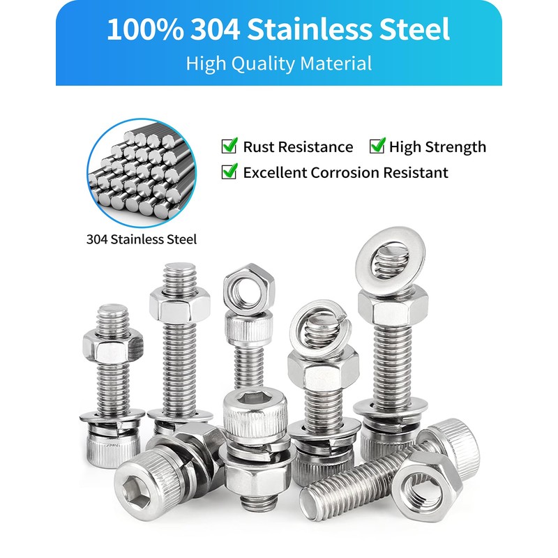 DIVANC Metric Screw Assortment, 2000PCS Metric Bolt Assortment Kit M2
