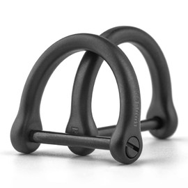 TISUR Titanium D-Ring Black for Smart Key D-Can DIY Leather Craft Bag Strap Purse Parts (Extra Large / 21mm Screw Rod - Frosted/Black 2pcs)