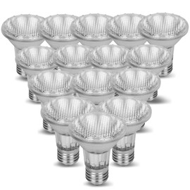 12Vmonster Value 15 Pack DIMMABLE 50PAR20/FL PAR20130v 50W Halogen Recessed Can Spot Flood Light Bulb 110V 120V Edison Base Flood Accent Track Lighting 75W Replacement