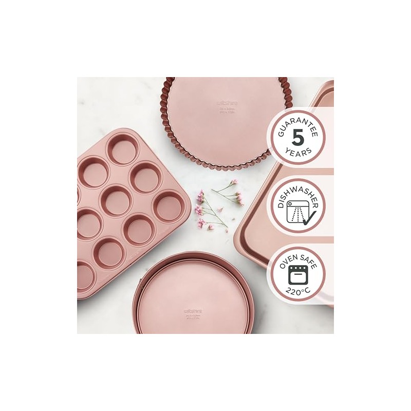 Wiltshire Rose Gold Round Quiche and Tart Pan, PFOA PTFE