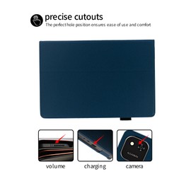 for alldocube iPlay 60 Pad Pro Android 14 12.1" Tablet Case,Folding Stand Protective Cover with Pencil Holder and Wrist Strap,Full Protection, Premium PU, Scratch Resistant(Dark Blue)