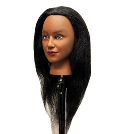 Bellrino AFRO Ethnic 20" Cosmetology 100% Yak Hair Mannequin Manikin Training Head with Clamp - 8650s-1402