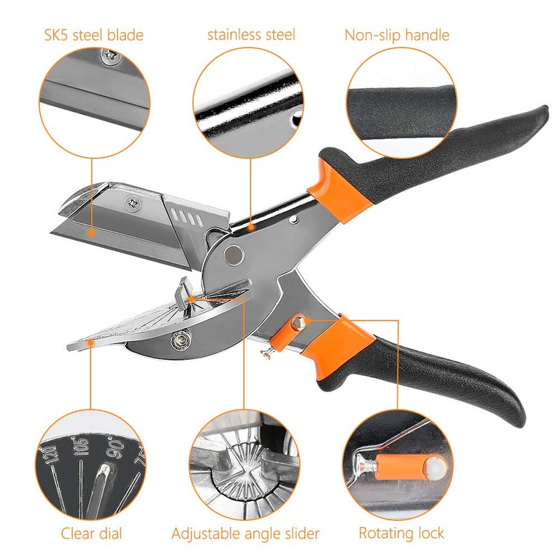Multi Angle Miter Shear Cutter, Jhua 8'' Multifunctional Trunking Shears