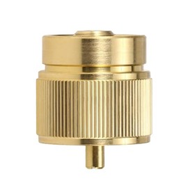 Butane filling adapter, camping stove burner gas filling adapter, butane propane adapter with exhaust pressure button, very suitable for propane tank/camping stove adapter. (Brass color 1, A)