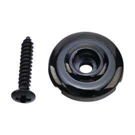 OVSAL Black Round Bass Guitar String Retainer Zinc Alloy Slotted String Guides Trees with Mounting Screws Compatible with Fender Precision Jazz Style Bass Guitars Replacement Parts