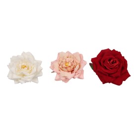 3Pcs Rose Flower Hair Clips, Sweet Rose Hair Barrettes Floral Hairpins Fabric Rose Flowers Headpieces for Women Girls Hair Accessories for Wedding Party Costume Prom