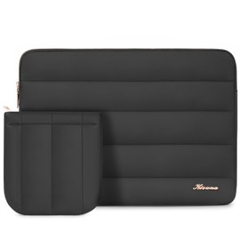 KIZUNA Puffy Laptop Sleeve 13 Inch Carrying Case for MacBook Pro 14 M3 M1 M2/IdeaPad Flex 5 Gen 8 14"/Yoga 9i/14" IdeaPad Flex 5i/ThinkPad X1 Carbon/ThinkPad T14 With Accessory Bag,Black