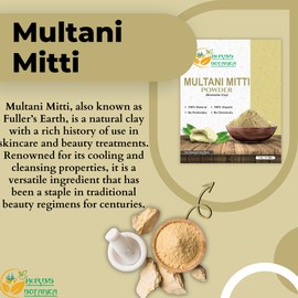 Herbs Botanica Multani Mitti Powder Earth Clay Mask 100% Pure Bentonite and Kaolin Clay for Skin Care, Indian Healing and Deep Cleansing – 2 oz Kaolin Clay Indian Deep Pure Grade Cleansing