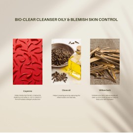 BIO-CLEAR CLEANSER - Oily and Blemish Skin Control: Effective Oil Control, Formulated specifically for oily and blemish-prone skin, this cleanser helps control excess oil production throughout the day